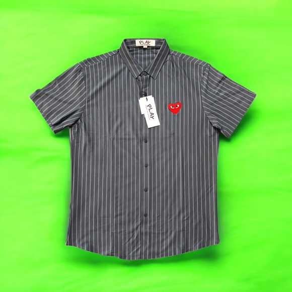 Comme des Garcons Blue and White Striped Shirt - Picture 1 of 7